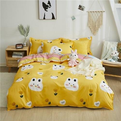 Cartoon Rabbit Pattern Bedding Set, Duvet Cover Pillowcase 3pcs 140x200,220x240 Quilt Cover, King Size Bed Sets