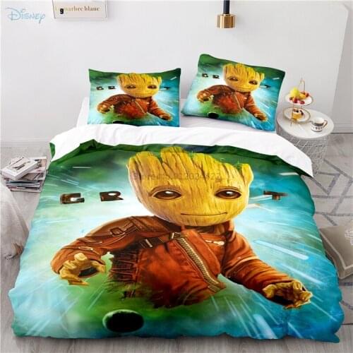Cartoon 3d Treeman Groot Bedding Set Printed Duvet Cover Set with Pillowcases Twin Full Queen King Size Bedclothes Drop Shipping