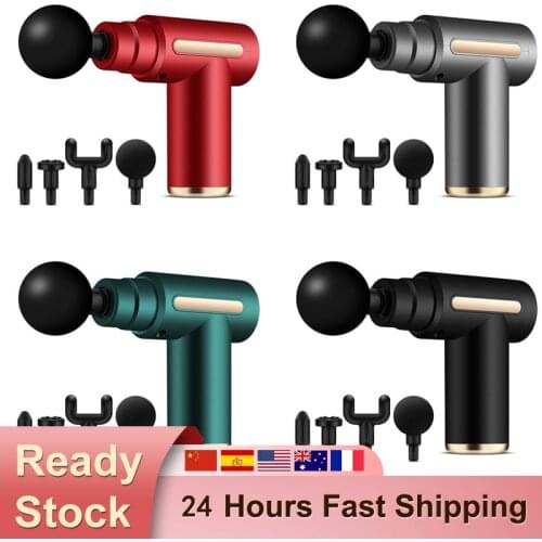 Massage Gun Mini Fascial Gun Portable Deep Tissue Percussion Muscle Back Head Massager For Pain Relief With 4 Heads