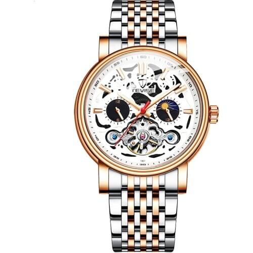 2021 Trend Man Automatic Mechanical Movement Star Tourbillon Fallow Stainless Steel Strap Waterproof Noctilucent MenS Watches