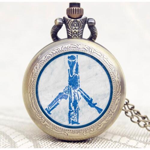 2018 New Peace Pigeon Fashion Wish Pocket Watch Clock Quartz with Necklace Chain Watch Relogio De Bolso Gift for Men Woman