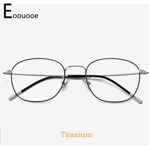 Titanium Ultra Light Frame Oval Eyewear Men Prescription Glasses Women Fashion Round Spectacles