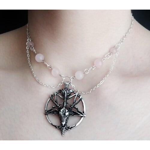 Amethyst Crescent Necklace-Gothic Necklace-Gothic Jewelry-Crystal Necklace