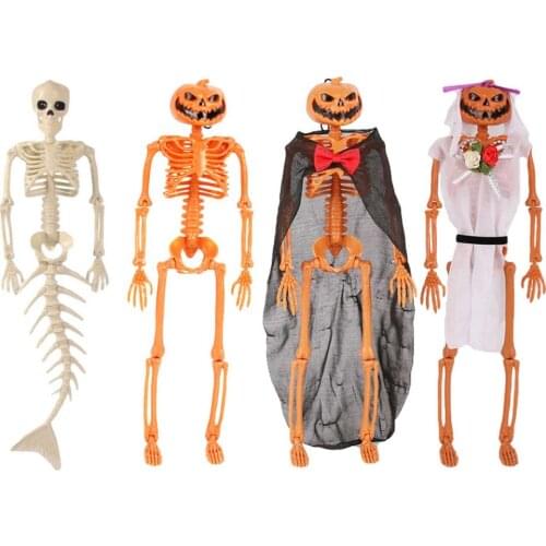40cm Halloween Horror Movable Skull Skeleton Halloween Props Party Human Skeleton Halloween Scary Decoration