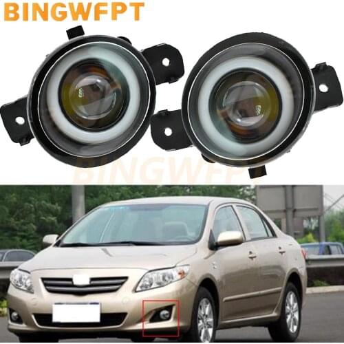 2 Pcs For Nissan Qashqai 2007 - 2013 Car H11 LED Fog Light Angel Eye DRL White 12V Fog lamp assembly