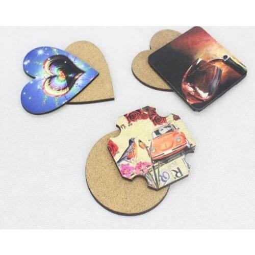 DIY Sublimation blank Coaster Wooden insulated cork cup mat MDF Advertising Gift promotion Semi-finished insulated cup mats for