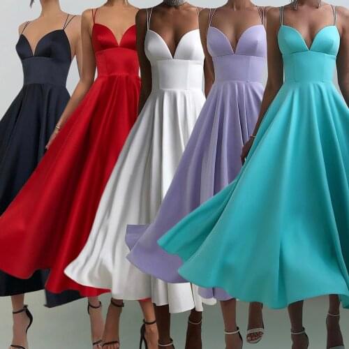 Sexy Women Party Dress Maxi High Waist Solid Summer Club Long Chiffon Dress V-Neck Sleeveless Dresses For Women 2021