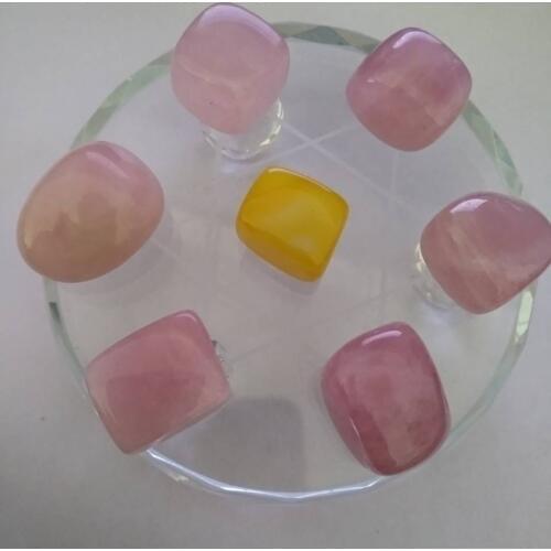Seven Star Array Natural STAR Rose Quartz Crystal with Plate