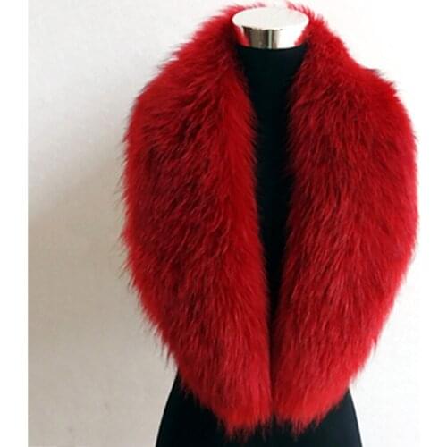 Fashion Natural Color Faux Fox Fur Collar Scarf Big Size Scarves Shawl Neck Warmer Fur Collar Thick Imitation Fur Collar Scarf