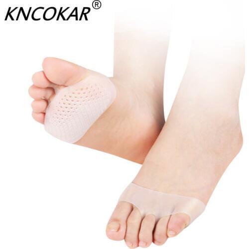 KNCOKAR Silicone Soft Pads High Heel Shoes Slip Resistant Protect Pain Relief Foot Care Forefoot Invisible Gel Insoles XFJ17