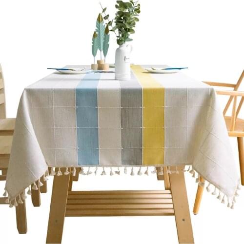 New years tablecloth cotton and linen plaids table dust covers Chirstmas tablecloth for table 140*140cm 100*160cm 110*170cm