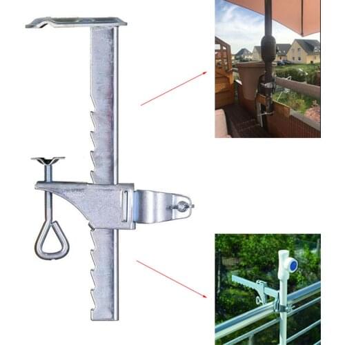 Stable Fixed Bracket Outdoor Patio Beach Clamp Parasol Fixing Clip Home Balcony Portable Heavy Duty Steel Part Umbrella Mount