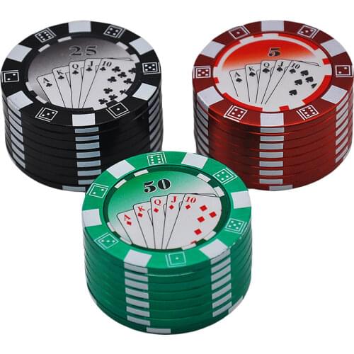 3-layer Poker Chip Style Weed Grinder Metal 50MM/1.97inch Tobacco Grass Herb Grinder for Smoking Weed Crusher Smoking Accessorie