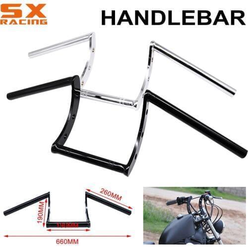 Motorcycle Universal 7/8" 22mm Z Bar Drag Handlebar Retro Handle Bars For Yamaha HONDA SUZUKI KAWASAKI Sportster Racer