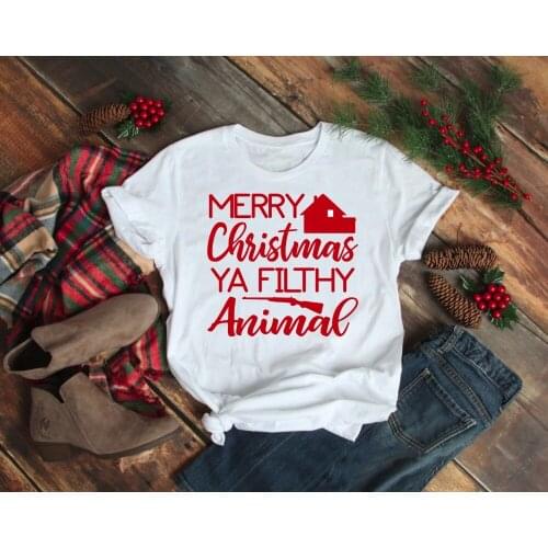 Funny Graphic Casual Aesthetic Tumblr Shirt Tees Merry Christmas Ya Filthy Animal Unisex T-shirt Home Alone Christmas Movie Gang