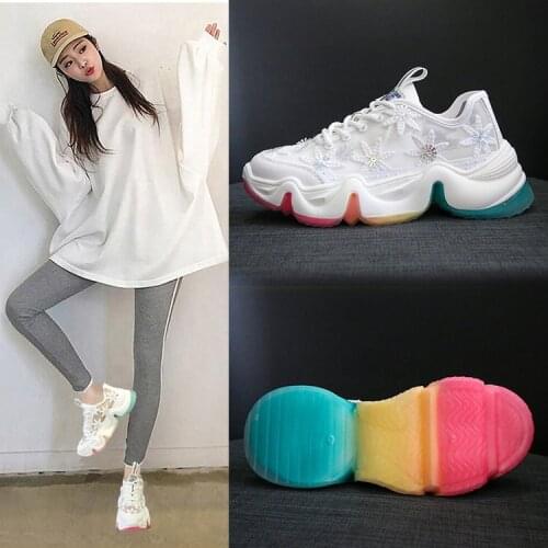 Womens New Style Womens Shoes Summer All-match Platform Sports Mesh Breathable Mesh Shoes Women