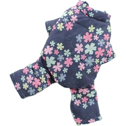 Winter Warm Jumpsuit for Dogs Flower Soft Dog Coats Jacket Couple Suit Clothes XS S M L XL