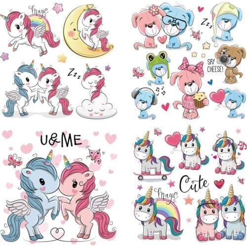 ZOTOONE Cartoon combination Animal stickers for iron transfer clothes DIY accessory t-shirt dresses washable heat transfer H