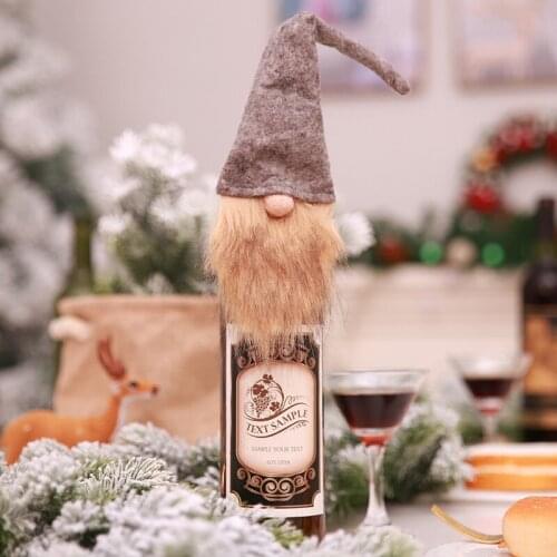 1 New Christmas Wine Bottle Cover Christmas Gift Faceless Elderly Doll Wine Bottle Cover Family Party Wine Bag Gift Decoration
