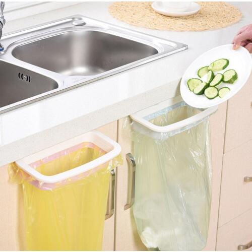 1Pc Hanging Trash Rubbish Bag Holder Garbage Rack Cabinet Cupboard Storage Hanger Kitchen Door Back Hook