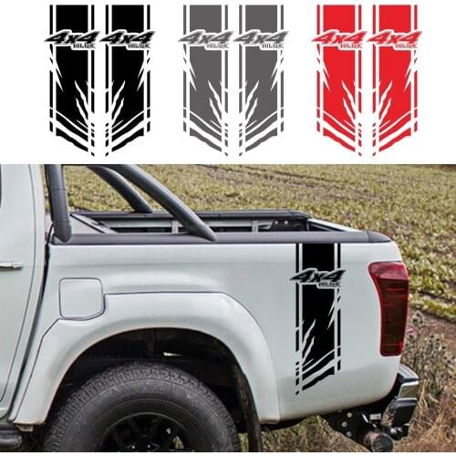 2PCS Toyota HILUX Revo or Vigo trunk to the rear of the car stickers car movement DIY model car vinyl film decal accessories