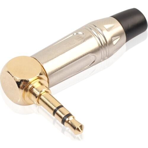 3.5MM Gold-Plated 90 Degree L Shape Right Angle Stereo Earphone DIY Welding Plug DIY Audio Connector Headset Accessories