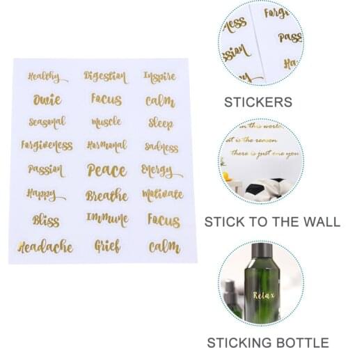 5 Sheets Decal Tags Waterproof Creative Self-adhesive Oil Bottle Sticker for Glass Pot Container Bottles