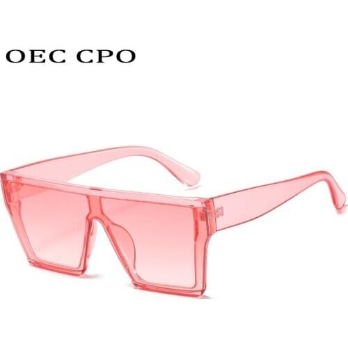 Oversized Goggle Sunglasses Women Brand Fashion One-piece Gradient Sun Glasses Men Female Pink Yellow Shades Eyeglasses O688