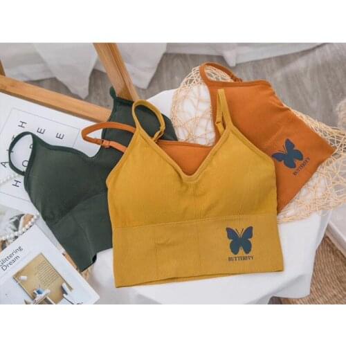 Bralette 2021 Fashion Seamless Removable Pad Cami Underwear Lingerie Streetwear Sexy U-shaped Back Crop Top