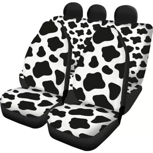 Cow/Zebra/Leopard Pattern Comfortable Car Seat Covers for Most of Car Animal Print Front and Back Car Seat Covers Full Set