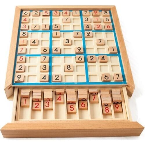 Wooden Sudoku Game Adult Logical Thinking Nine Palace Sudoku Early Childhood Education Puzzle Board Game Toy Gift Set