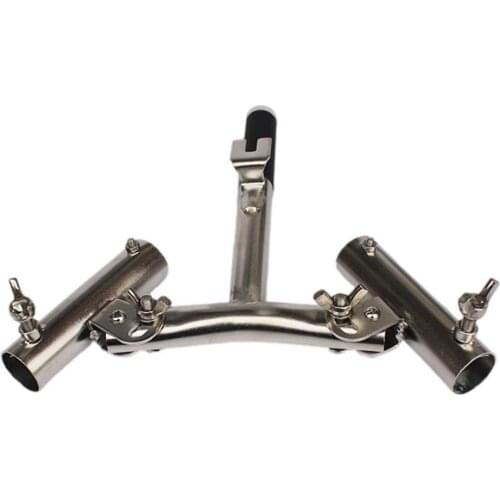 Fishing Rod Holder Stainless Steel Double Lever Rod Bracket Adjustable Removable 360 Degree Kayak Boat Support Pole Stand