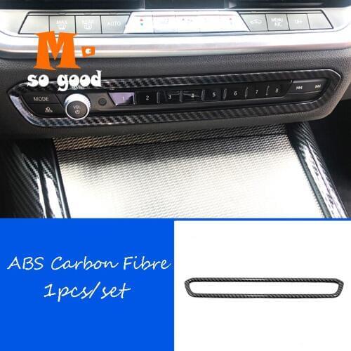 For BMW 3 Series 2019 2020 ABS Carbon fibre Auto Accessories Car Air Conditioner Switch Panel Cover Trim Car Sticker 1pcs