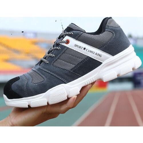 Breathable Mesh Work Shoes Black Mens Summer Deodorant Lightweight Soft-bottomed Steel Toe Puncture-proof Male Safety Work Shoes