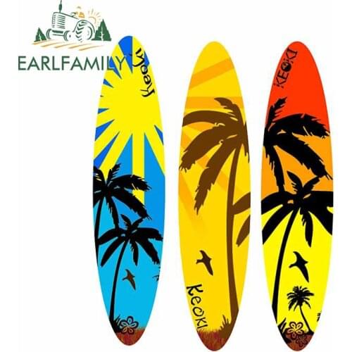 EARLFAMILY 13cm x 10cm for Hawaiian Style Skateboard Car Sticker Funny Graphics Windshield Refrigerator RV VAN Decoration Decal