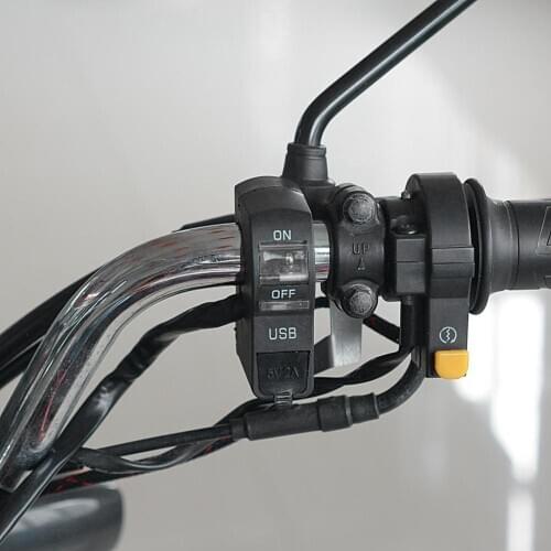 Motorcycle Headlight Transparent Switch 12V Indicator Light Single Charging Port