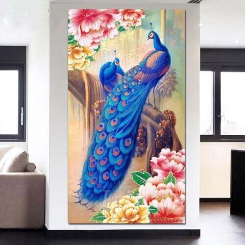 Large size picture peacock diamond Embroidery diy diamond painting mosaic painting 3d cross stitch H2333