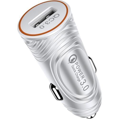 Mini Car Charger QC3.0 Single USB Mobile Phone Car Charger Scrub Single Interface Fast Charger USB Socket Adapter