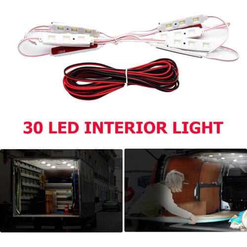 Car Light Kit Interior 12V White 30 LED 5630 SMD For LWB Van Sprinter Ducato Transit 14w Vans Boats Caravans Trailers Lorries