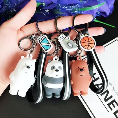 Korean bear cute three-dimensional doll key chain pendant our creative couple bag pendant