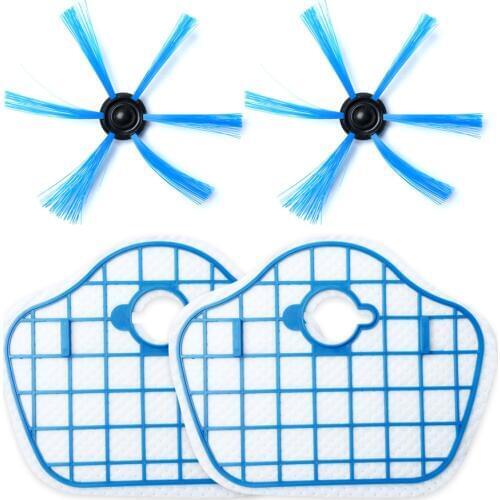 Side Brushes & HEPA Filter Screen Set for Philips Robot FC8013 FC8774 FC8772 FC8776 Vacuum Cleaner Side Brush HEPA Filter Screen