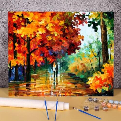 Autumn Date Coloring By Numbers Painting Set Oil Paints 40*50 Boards By Numbers Home Decoration For Handiwork
