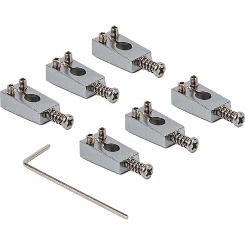 Set of 6pcs Electric Guitar Bridge Saddles Brass 10mm String Spacing