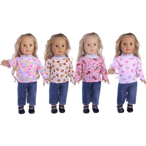 New Fashion Doll Clothes Pink cute Suit for 18 inch American ,Children best Birthday Gift