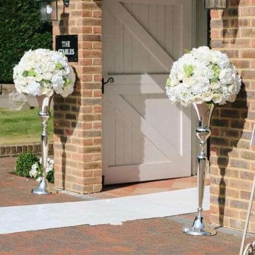 New 10pcs 98cm tall Beautiful wedding centerpiece backdrop metal flower arrangment floral stand for flower decoration