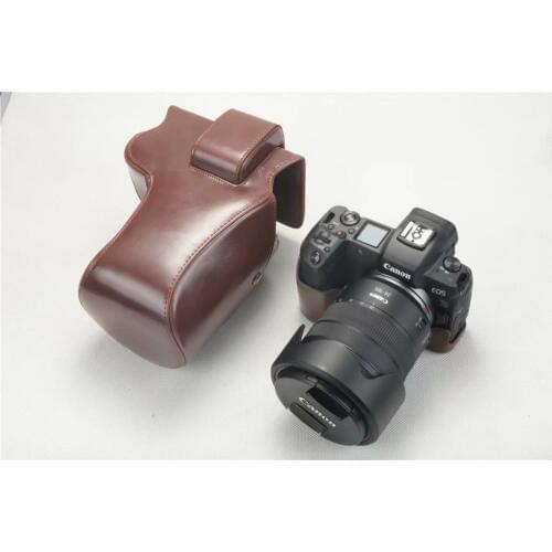 New PU Leather Camera Case Full Bag For canon EOS R EOSR Camera Bag Cover With Strap+Hand Strap Take the battery version