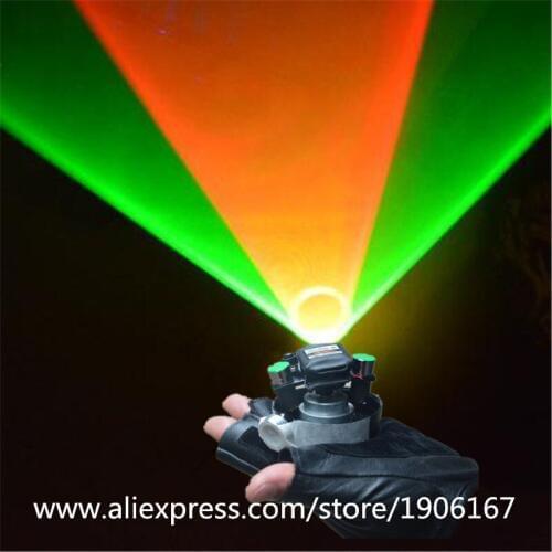 New Green Red Swirl Laser Gloves Vortex Effect Stage Laser lighting Gloves With 6 Pcs Lasers Laserman show gloves