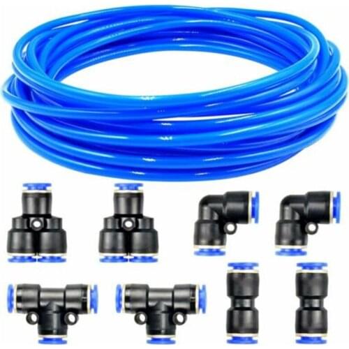 Pneumatic Fittings 3/8 Inch od 10 Meters PU Air Tubing Kit Pipe Hose + Push Trachea Connector Air water Hose Tube Gas