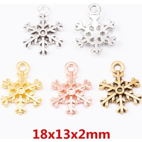 50pcs Charms snowflake Pendant Bright Zinc Alloy Fit Bracelet Necklace DIY Metal Jewelry Findings 6430