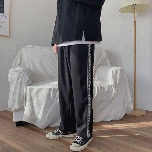 Casual Black Fashions Sweatpants Mens Side Striped Harem Pants 2021 Mens Hip Hop Korean Fashions Joggers Pants Women